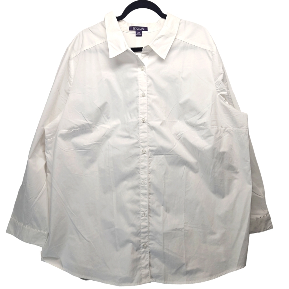 Roman's Women's Button-Down Shirt Long Sleeves Cotton Blend NWOT